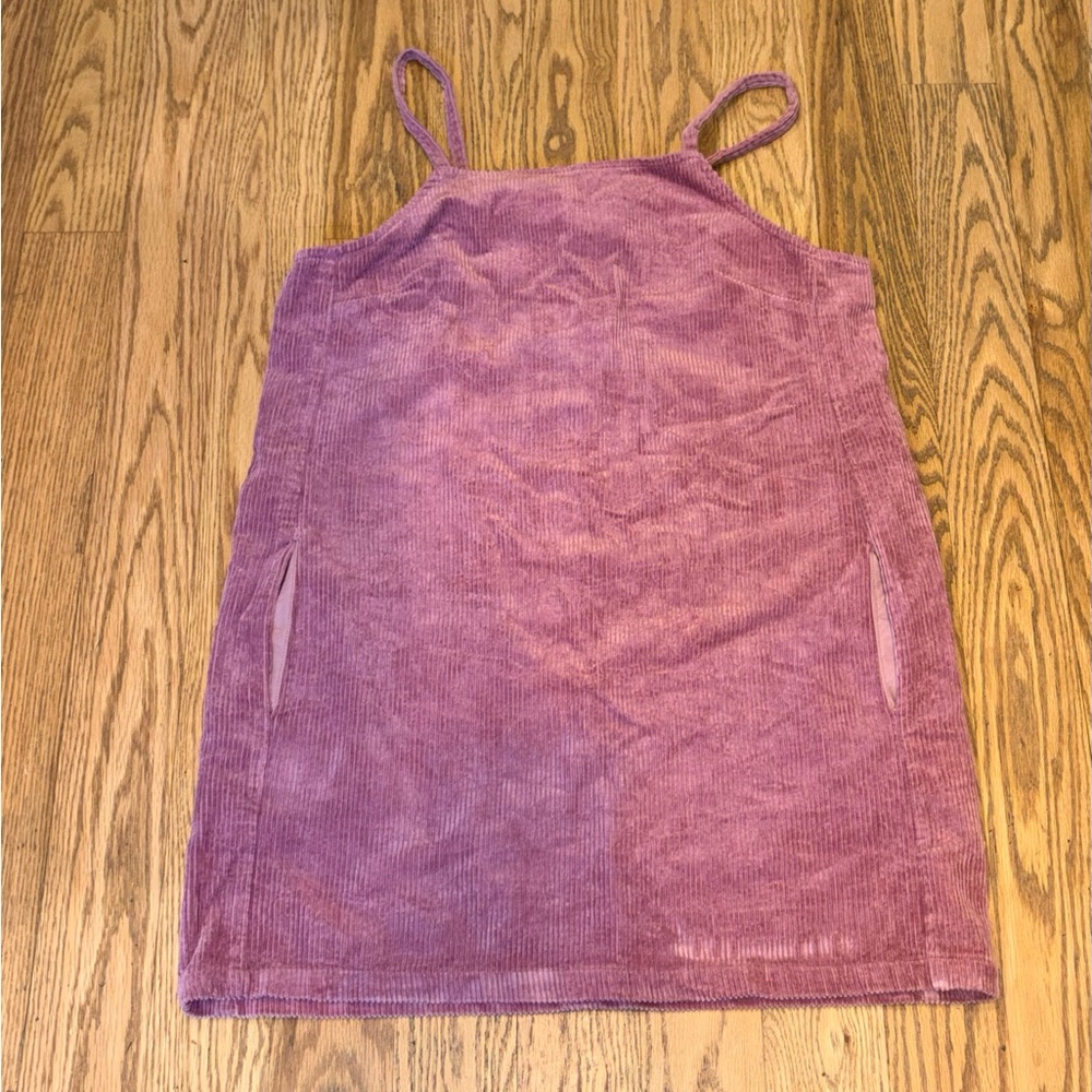 Forever 21 Mauve Purple Corduroy Mini Pinafore Dress - Size Large